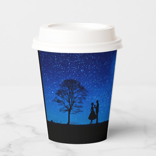 Liebhaber unter Vollmond Pappbecher (Vorderseite)