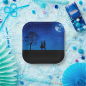 Liebhaber unter Vollmond Pappteller (Party)