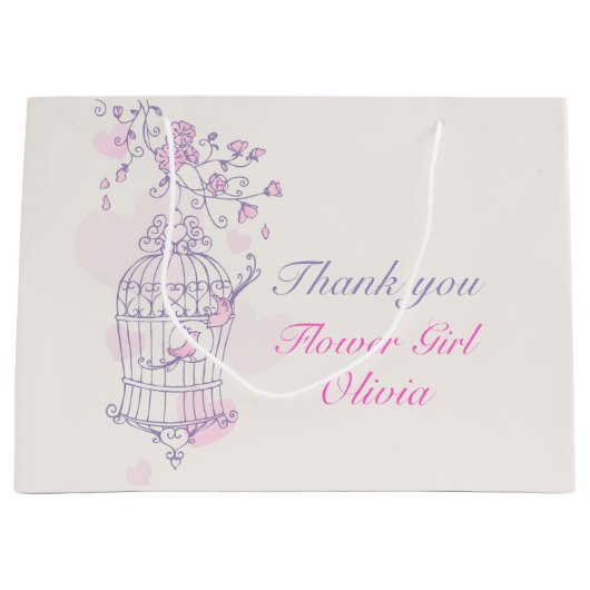 Liebhaber Vögel öffnen Vogelkäfig Hochzeitsgeschen Große Geschenktüte (Vorderseite)