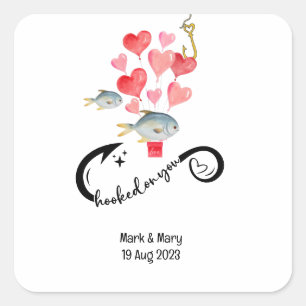 Liebhaber von Hochzeiten Quadratischer Aufkleber
