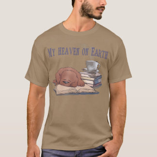 Liebhaber von Hunden, Buch, Himmel und Kaffee lust T-Shirt