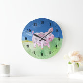 Liebhaber von niedlichen Landschweinen Große Wanduhr (Zuhause)