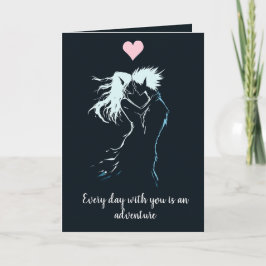 Liebhaber von Silhouetten und Herzvalentinen Karte