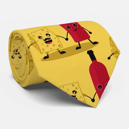 Liebhaber von Wein und Käse Krawatte (Gerollt)