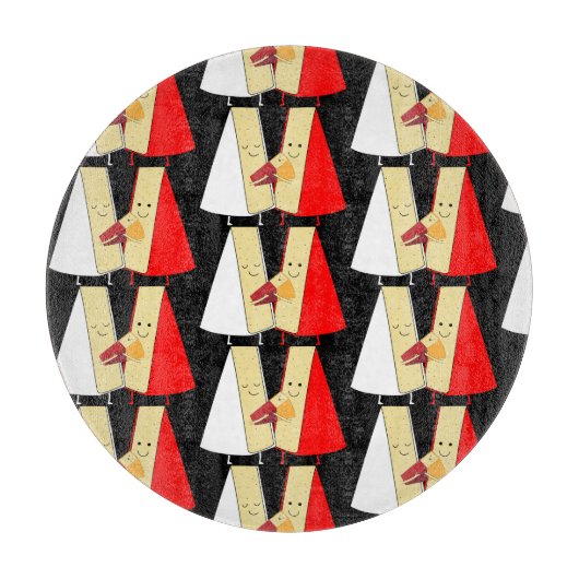 Liebhaber von Wein und Käse Schneidebrett (Vorderseite)