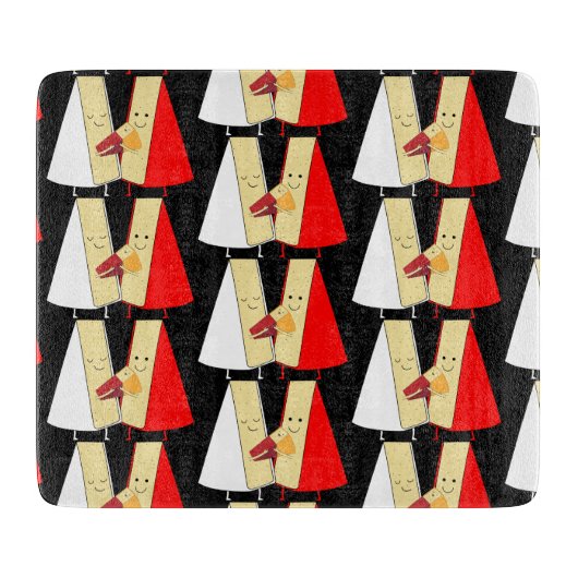 Liebhaber von Wein und Käse Schneidebrett (Vorderseite)