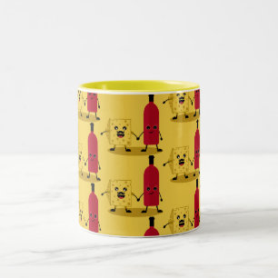 Liebhaber von Wein und Käse Zweifarbige Tasse