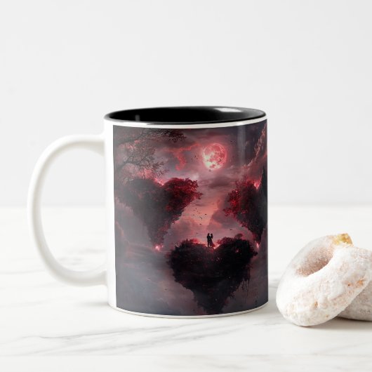Liebhaber Zweifarbige Tasse (Mit Donut)
