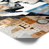 Liebhaber zwischen uns und der Mond-Mischmedienkol Poster (Ecke)