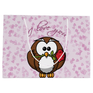 Liebhabereule - Valentine Geschenktasche Große Geschenktüte