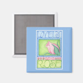 Lieblich als Rose Magnet (Vorderseite/Rückseite)
