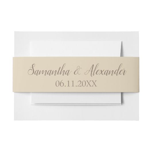 Lieblich Beige und Brown Einladungsbanderole (Vorderseite Beispiel)