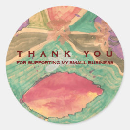 Lieblich Blätter für kleine Unternehmen Runder Aufkleber