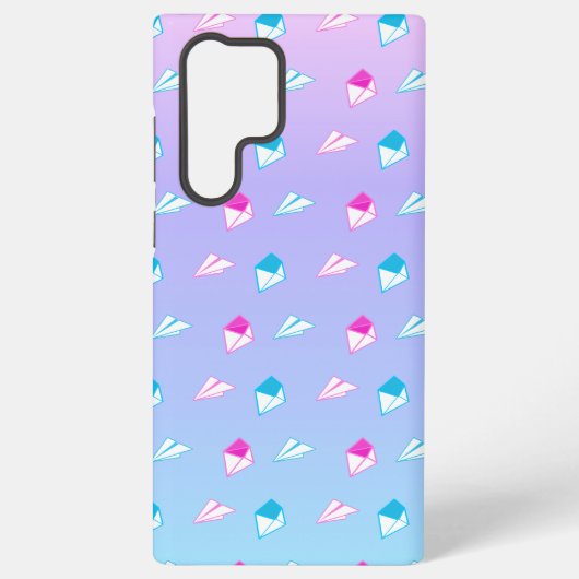Lieblich Blue and Pink Paper Flugzeug Letter and E Samsung Galaxy Hülle (Rückseite)