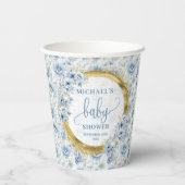 Lieblich boho staubige Blüten Gold personalisiert Pappbecher (Rückseite)