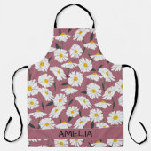 Lieblich datiert personalisierter Name auf rosa Schürze (Vorderseite)