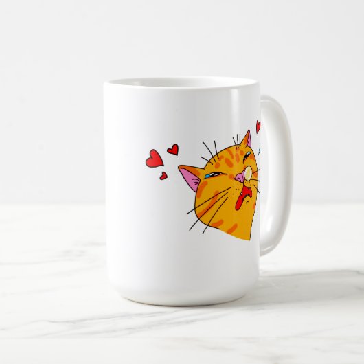 Lieblich Funny Orange Cat Text Achoo! Kaffeetasse (VorderseiteRechts)