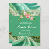 Lieblich in der grünen 16 . Geburtstag Einladung (Vorne/Hinten)