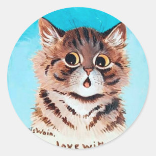 Lieblich Kitten, Louis Wain Runder Aufkleber