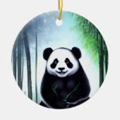 Lieblich, kuddelig Panda Bärenkuppe Keramik Ornament (Vorne)
