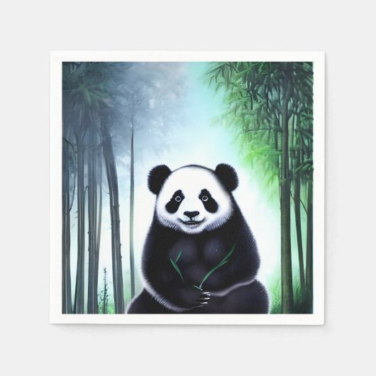 Lieblich, kuddelig Panda Bärenkuppe Serviette (Vorderseite)