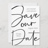 Lieblich kühne Script Minimal Save the Date (Vorderseite)