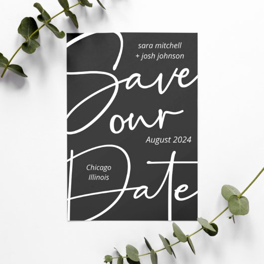 Lieblich kühne Script Minimal Save the Date