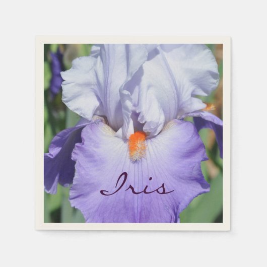 Lieblich lila Iris Serviette (Vorderseite)