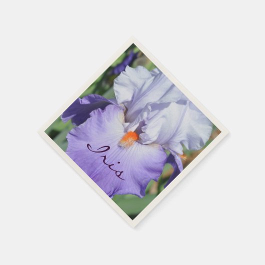Lieblich lila Iris Serviette (Ecke)