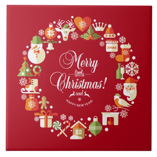 Lieblich Merry Little Christmas | Keramik Tiles Fliese (Vorderseite)