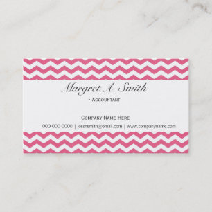 Lieblich, modern, Trend rosa Zickzack beruflich Visitenkarte