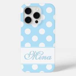 Lieblich Pastel Blue, Big Polka Dots, Individuelle Case-Mate iPhone Hülle