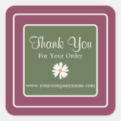 Lieblich Pink Magenta Olive Green Daisy Vielen Dan Quadratischer Aufkleber (Vorderseite)