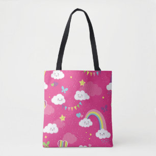 Lieblich Pink Rainbow Sky wiederholt Muster. Ein S Tasche