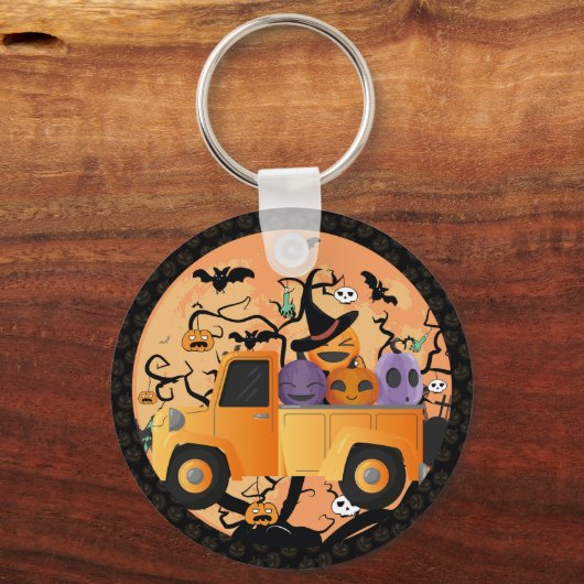 Lieblich Pumpkin Halloween Schlüsselanhänger (Rückseite)