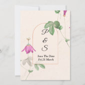 Lieblich rosa Blüten Einladung Hochzeit, (Rückseite)