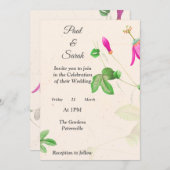 Lieblich rosa Blüten Einladung Hochzeit, (Vorne/Hinten)