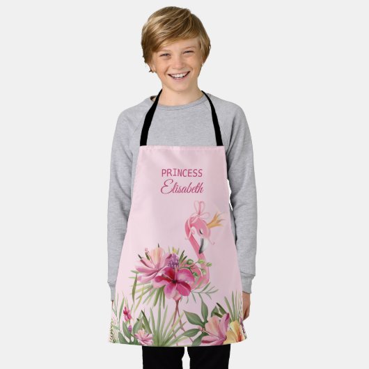 Lieblich rosa Flamingo Schürze (Getragen)