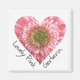 Lieblich rosa Gerbera - Herzform Magnet