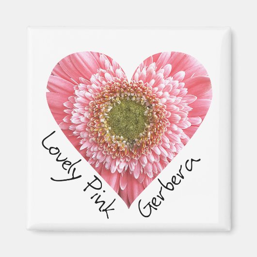 Lieblich rosa Gerbera - Herzform Magnet (Vorne)