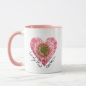 Lieblich rosa Gerbera - Herzform Tasse (Links)