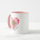Lieblich rosa Gerbera - Herzform Tasse (Vorderseite Links)