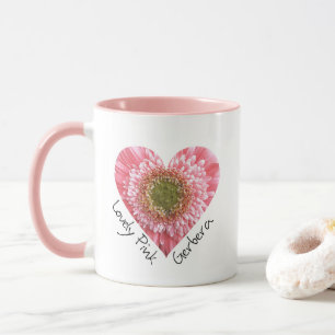 Lieblich rosa Gerbera - Herzform Tasse