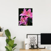 Lieblich rosa Lily bluboms floral Poster (Heimbüro)