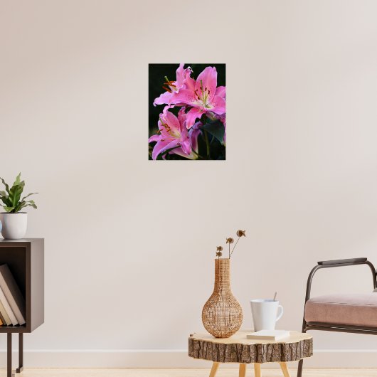 Lieblich rosa Lily bluboms floral Poster (Wohnzimmer 3)