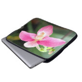 Lieblich rosa Orchid Laptopschutzhülle (Vorne Knopf)