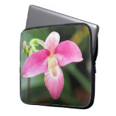 Lieblich rosa Orchid Laptopschutzhülle (Vorderseite Links)