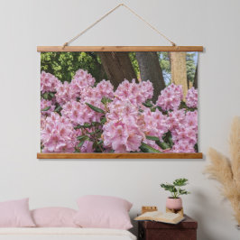 Lieblich rosa Rhododendron Wandteppich Mit Holzrahmen