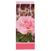 Lieblich rosa Rose Geschenktüte Für Weinflaschen (Rückseite)