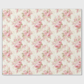 Lieblich rosa Roses Geschenkpapier (Flach)